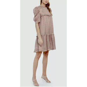 $338 Birgitte Herskind Sus Shift Dress  Pepita Houndstooth Print Size US 12 XL